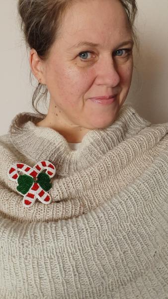 Brosche Zuckerstange